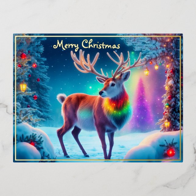 Carte Postale De Vacances En Aluminium Cool de Noël Xmas Rudolph (Recto)