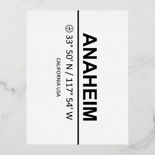 Carte Postale De Vacances En Aluminium Coordonnées Anaheim — Coordonnées Anaheim