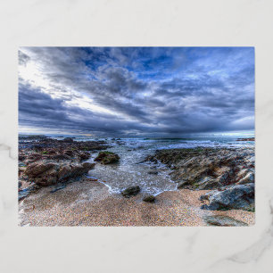 Carte Postale De Vacances En Aluminium Cornish Beach Breaking Waves