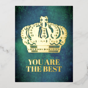 Carte Postale De Vacances En Aluminium Couronne de la Croix Royale - Bleu Or