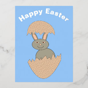 Carte Postale De Vacances En Aluminium Écouter lapin de l'oeuf Étrange Personnalisé Pâque