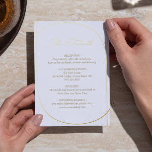 Carte Postale De Vacances En Aluminium Elégant Foil Gold Mariage Détails Carte de boîtier