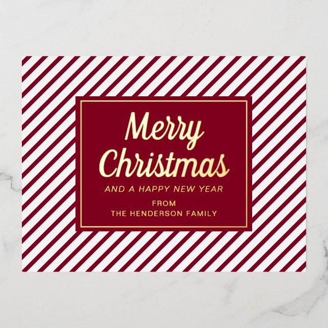 Carte Postale De Vacances En Aluminium Élégant script rouge Noël (Recto)