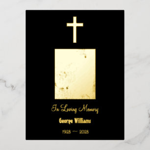 Carte Postale De Vacances En Aluminium En mémoire d'amour Croix d'or Anniversaire de la m