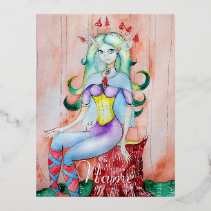 Carte Postale De Vacances En Aluminium Fantasy Pixie Fée Thunder_Cove