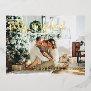 Carte Postale De Vacances En Aluminium Feliz Navidad Personnalisable Foto y Nombre