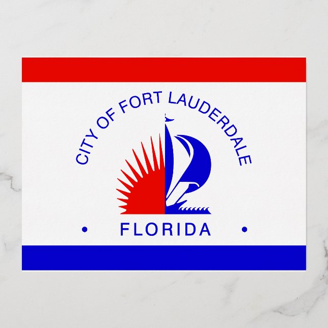 Carte Postale De Vacances En Aluminium Flag of Fort Lauderdale, Florida (Recto)
