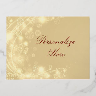 Carte Postale De Vacances En Aluminium Fléau d'or élégant hiver subtil