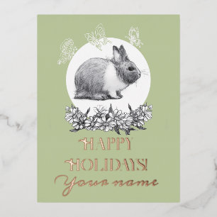 Carte Postale De Vacances En Aluminium Fluffy le lapin