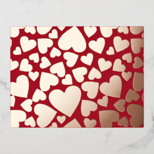 Carte Postale De Vacances En Aluminium Foil Hearts Valentine