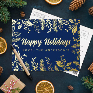 Carte Postale De Vacances En Aluminium Foliage de Noël branché Real