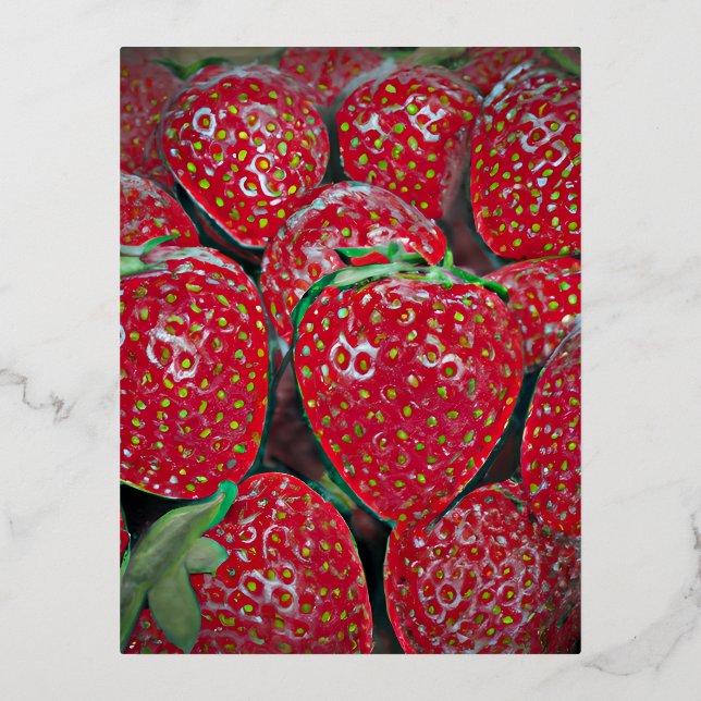 Carte Postale De Vacances En Aluminium Fraise (Recto)