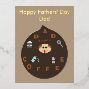 Carte Postale De Vacances En Aluminium Funny Papa Monster Aime La Fête des pères Café Per