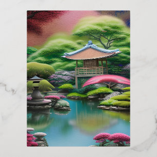 Carte Postale De Vacances En Aluminium Garden japonais