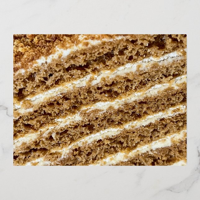 Carte Postale De Vacances En Aluminium Gâteau Medovik Abstrait (Recto)