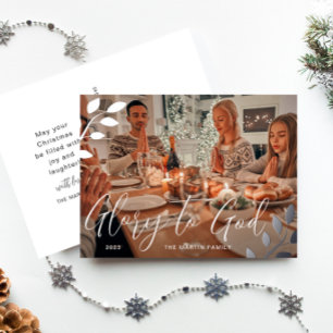 Carte Postale De Vacances En Aluminium Gloire à Dieu Noël botanique