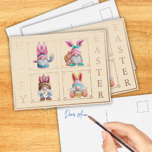 Carte Postale De Vacances En Aluminium Gnome coloré Joyeux Pâques