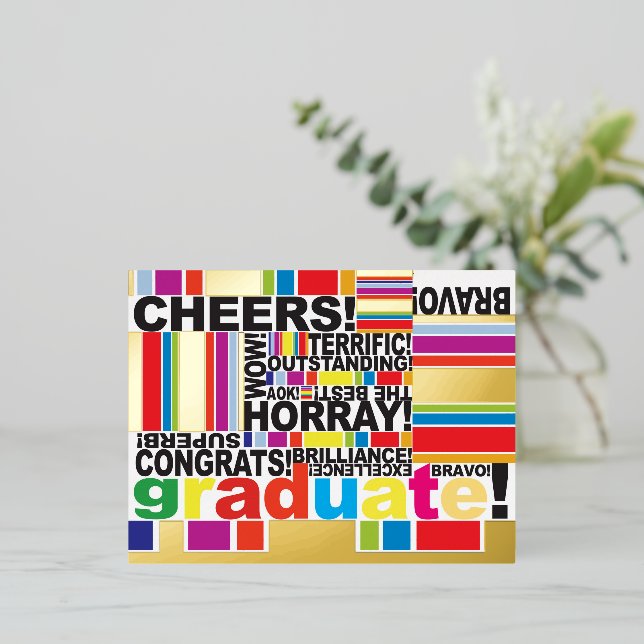 Carte Postale De Vacances En Aluminium Graduate Graduation Celebrate Gift Card (Debout devant)