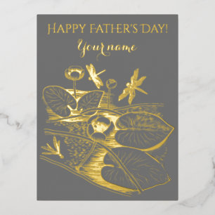 Carte Postale De Vacances En Aluminium Graphique jaune de nénuphars