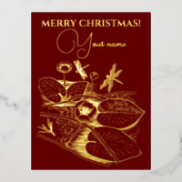 Gravure de nénuphars jaune graphique Foil Holida