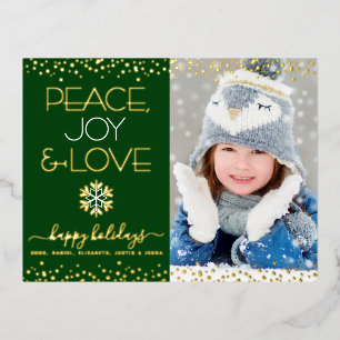 Carte Postale De Vacances En Aluminium Green Peace Jove Love Photo Flèche de neige Real G