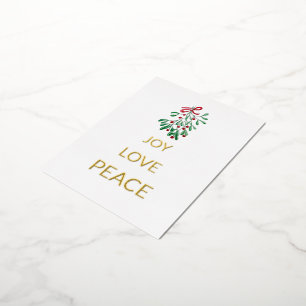 Carte Postale De Vacances En Aluminium Gui de baies rouges Joie Amour Paix