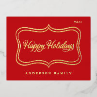 Happy Holidays Classic Gold Frame
