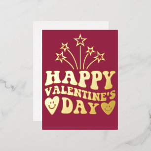 CARTE POSTALE DE VACANCES EN ALUMINIUM HEUREUSE SAINTE-VALENTIN PINK PARTIES SCINTILLANT