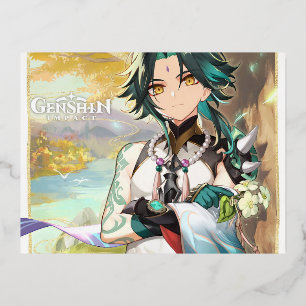 CARTE POSTALE DE VACANCES EN ALUMINIUM IMPACT XIAO GENSHIN