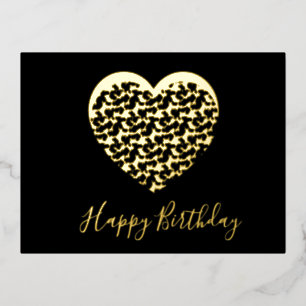 Carte Postale De Vacances En Aluminium Imprimé Animal Cheetah Coeur Joyeux Anniversaire 