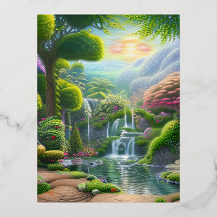 Carte Postale De Vacances En Aluminium Jardin d'Eden