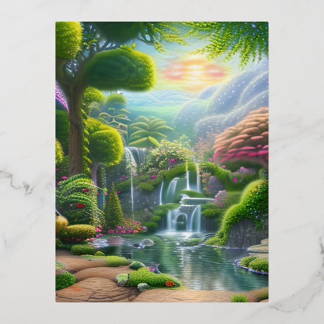 Carte Postale De Vacances En Aluminium Jardin d'Eden (Recto)