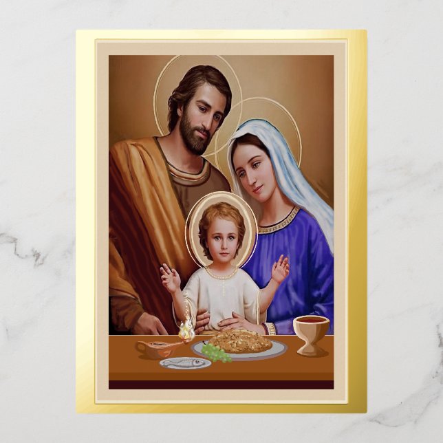 Carte Postale De Vacances En Aluminium Jésus Marie et Joseph (Recto)