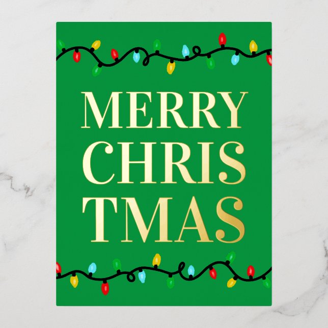 Carte Postale De Vacances En Aluminium Joyeuses lumières de Noël (Recto)