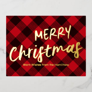 Carte Postale De Vacances En Aluminium Joyeux Buffalo Rouge Plaid