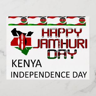 Carte Postale De Vacances En Aluminium Joyeux Jour de l'Indépendance Kenya Jamhuri Day