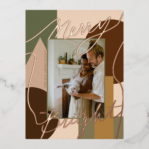 Carte Postale De Vacances En Aluminium Joyeux Joyeux Joyeux Tons Terre Photo Geo