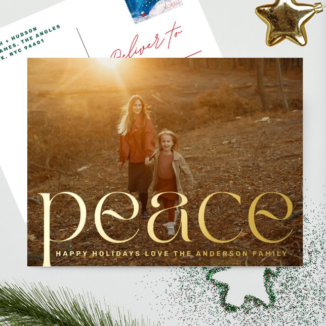 Carte Postale De Vacances En Aluminium Joyeux Noël de PAIX (Créateur téléchargé)