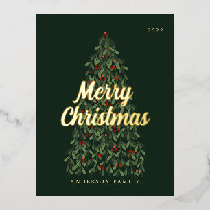 Carte Postale De Vacances En Aluminium Joyeux Noël moderne élégant sapin de Noël