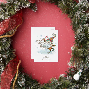 Carte Postale De Vacances En Aluminium Joyeux Noël Nordic Gnome Noël
