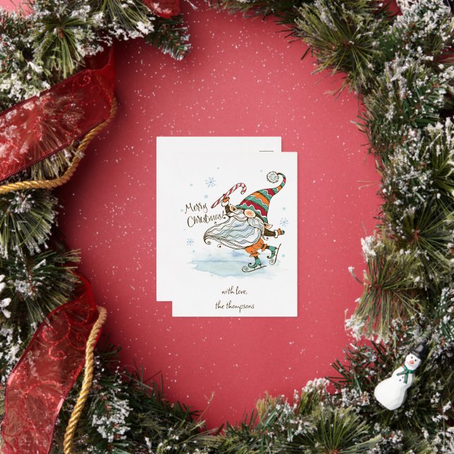 Carte Postale De Vacances En Aluminium Joyeux Noël Nordic Gnome Noël (Insitu)