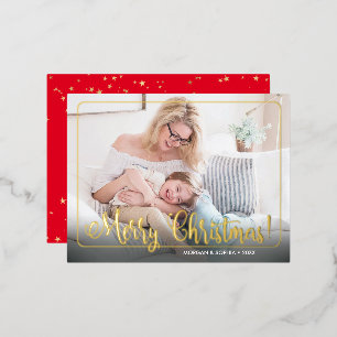 Carte Postale De Vacances En Aluminium Joyeux Noël, photo, nom et message
