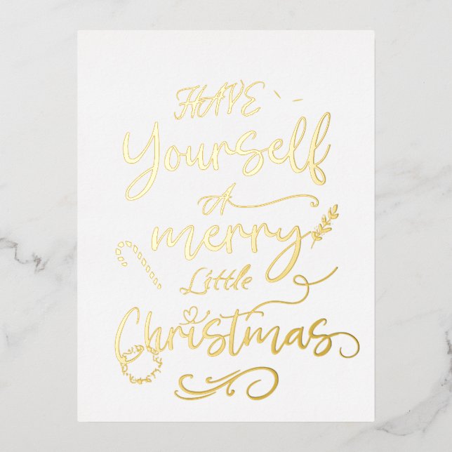 Carte Postale De Vacances En Aluminium Joyeux petit Noël, simple (Recto)