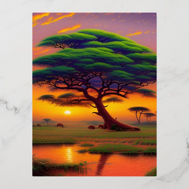 Carte Postale De Vacances En Aluminium La beauté du paysage africain (Recto)