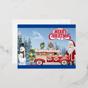 Carte Postale De Vacances En Aluminium : La Express de la menthe poivrée du Père Noël