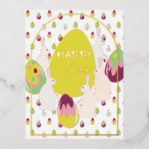 lapins et oeufs de pâques.