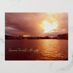 Carte Postale De Vacances En Aluminium Le coeur de Genève
