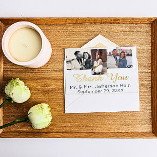 Carte Postale De Vacances En Aluminium Lettres à la main Véritable Mariage de Merci d'hui
