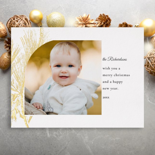 Carte Postale De Vacances En Aluminium Ligne tirée Gold Pine Photo (Créateur téléchargé)