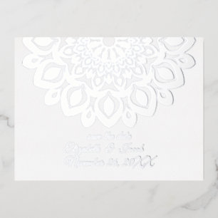 Carte Postale De Vacances En Aluminium Livre blanc Couper Mandala Enregistrer la date Car